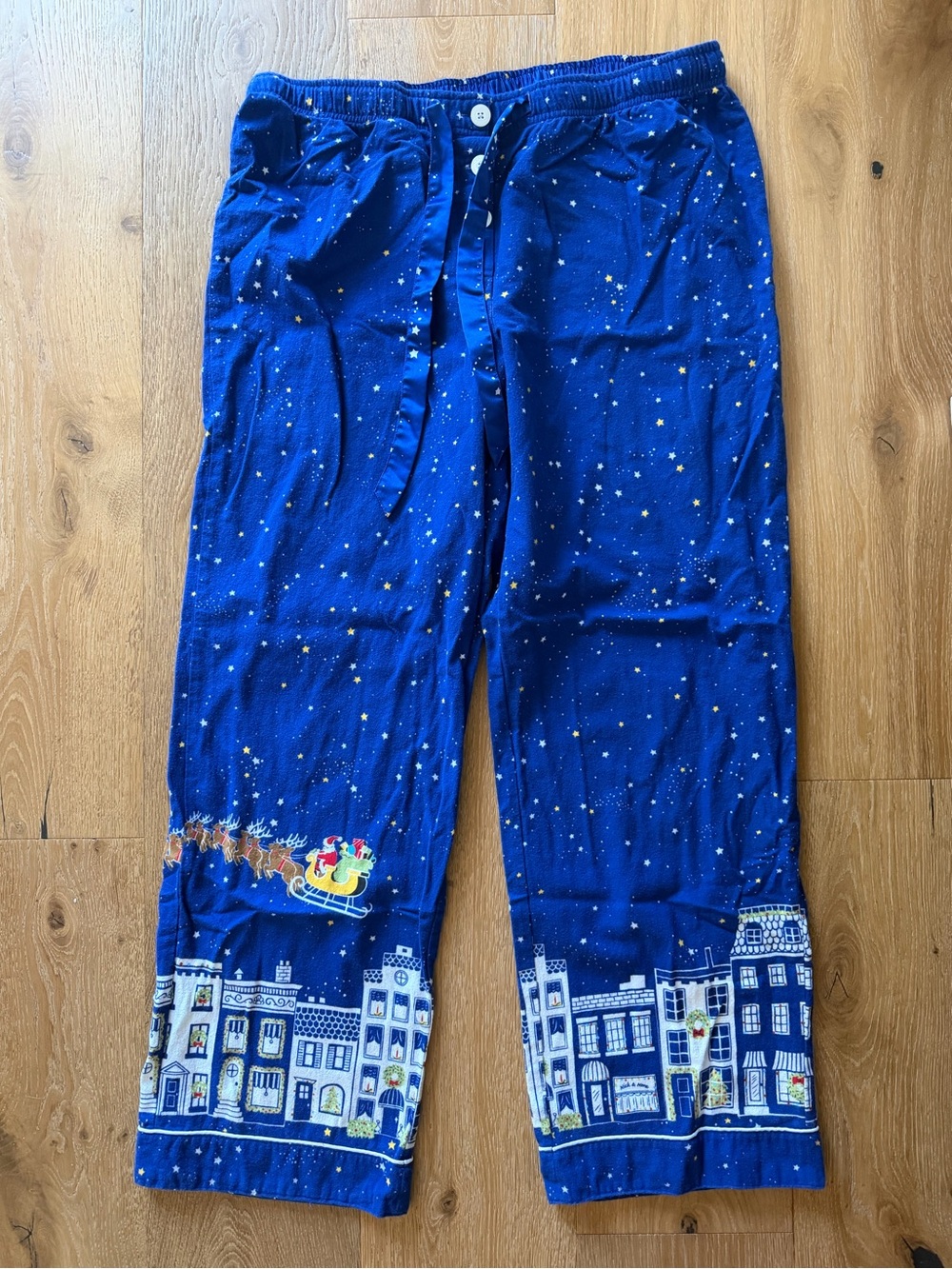 NICK & NORA Starry Night Before Christmas Pajamas Flannel Set XXL - Picture 5 of 9